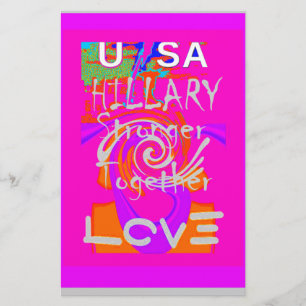 Pink Borded Hillary Inspiration Art Print Briefpapier