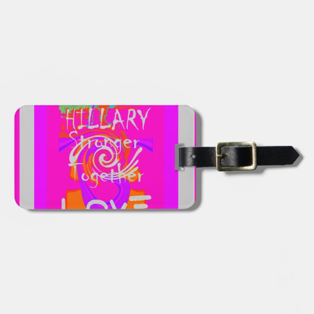 Pink Borded Hillary Inspiration Art Print Gepäckanhänger (Vorderseite horizontal)