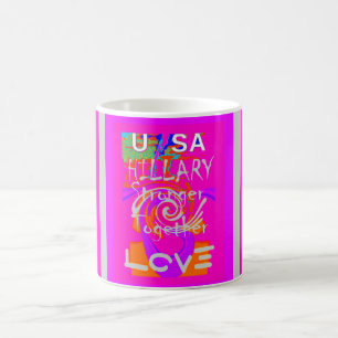 Pink Borded Hillary Inspiration Art Print Kaffeetasse