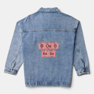 Pink Boss Babe Periodisches Tabellenelement Jeansjacke