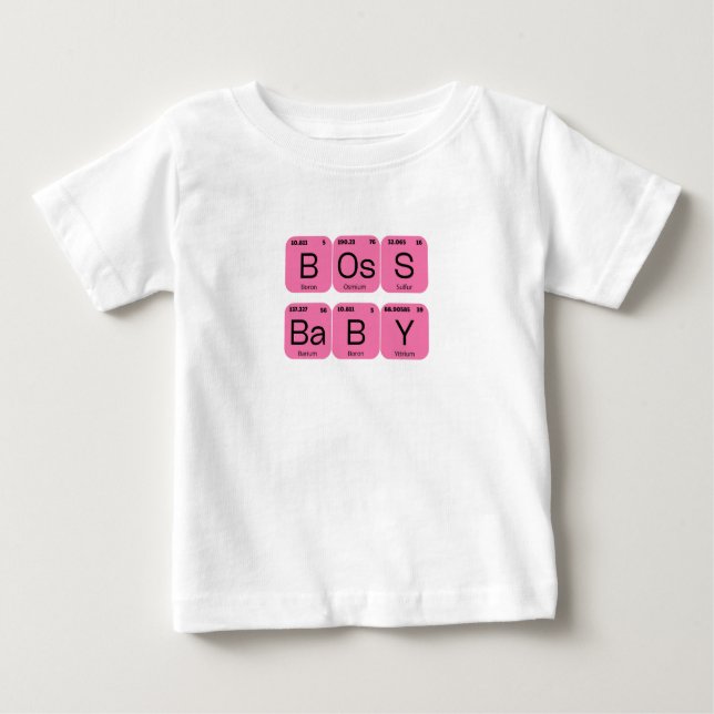 Pink Boss Periodisches Tischelement Baby T-shirt (Vorderseite)