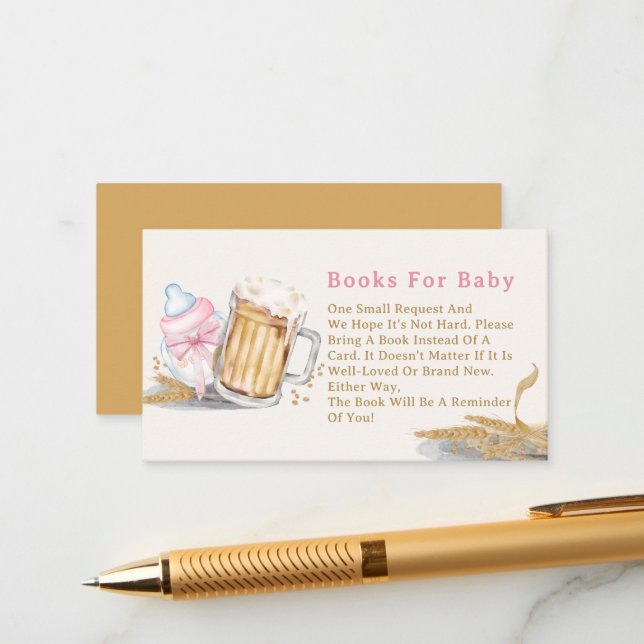 Pink Bottle Beer Books for Baby Enclosure Card Begleitkarte (Vorderseite/Rückseite Beispiel)