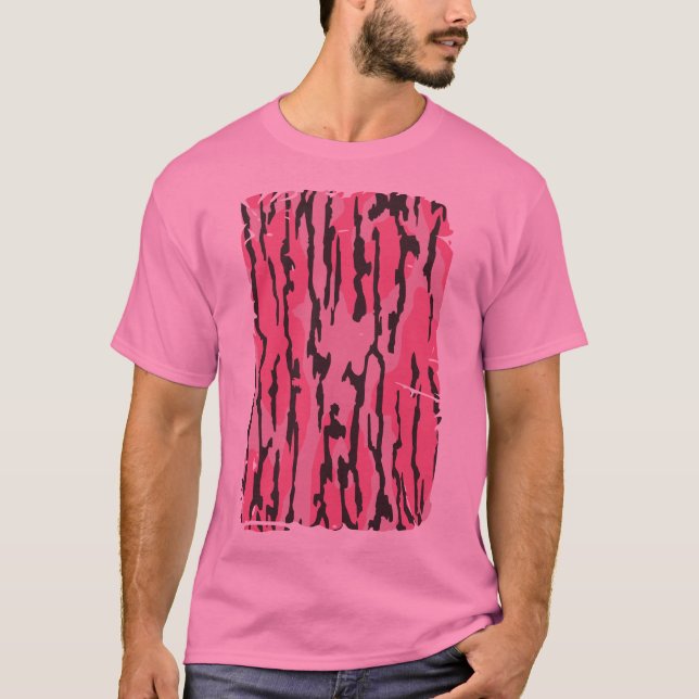 Pink Bottomland Camouflage Pattern T-Shirt (Vorderseite)