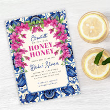 Pink Bougainvillea Blue Tile Brautparty