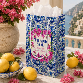 Pink Bougainvillea Blue Tile Brautparty Kleine Geschenktüte
