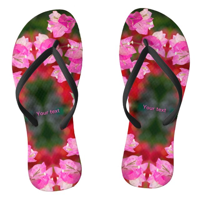 Pink Bougainvillea Blume Flip Flops (Fußbett)
