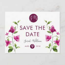 Pink Bougainvillea Blume Save the Date Postcard Ankündigungspostkarte