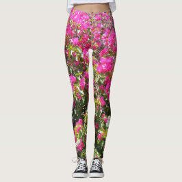 Pink Bougainvillea Bush Leggings