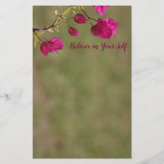 Pink Bougainvillea Motivierend Briefpapier
