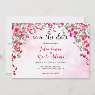 Pink Bougainvillea Tropical Forest Polterabend Save The Date