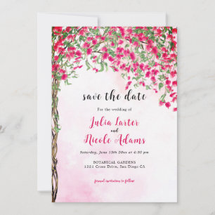 Pink Bougainvillea Tropical Forest Polterabend Save The Date