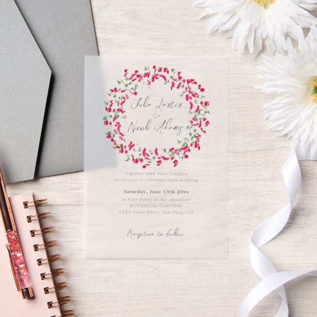 Pink Bougainvillea Tropical Forest Wreath Wedding (Hochzeit)