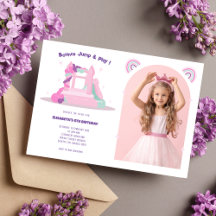 Pink Bounce House Burg Geburtstag Foto