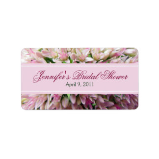 Pink Bouquet Brautparty Label in Burgund Adressaufkleber