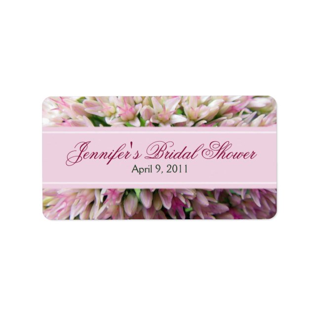 Pink Bouquet Brautparty Label in Burgund Adressaufkleber (Vorne)