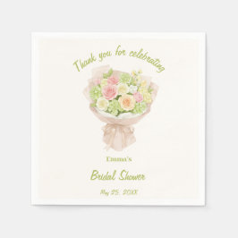 pink bouquet Bridal Shower Serviette