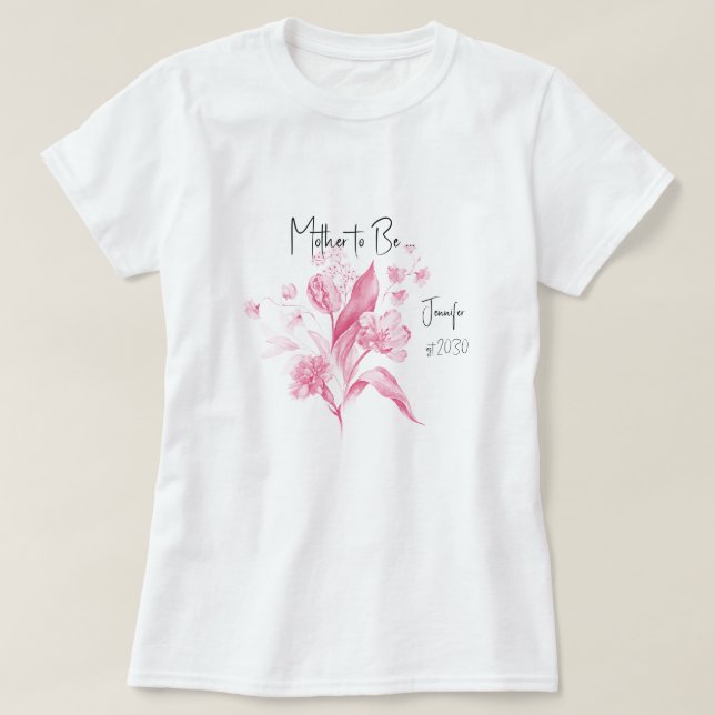 Pink Bouquet Girl Babydusche T-Shirt (Design vorne)