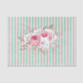 Pink Bouquet Stripes Tissue Paper Seidenpapier