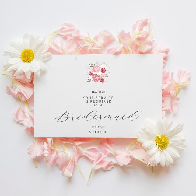 Pink Bouquet Will You Be My Junior Bridesmaid Postkarte (Von Creator hochgeladen)