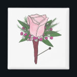 Pink Boutonniere Rose Wedding Prom Blume Magnet<br><div class="desc">Eine originelle Marker-Illustration einer hübschen rosa rosa rosa-boutonniere Knopfloch-Blume,  umgeben von zarten Babyatmen. Ideal für Hochzeiten oder Feiern! Der Designer ist verfügbar,  um benutzerdefinierte Designs zu erstellen und hochzuladen,  um den Farben und Themen Ihrer Hochzeit zu entsprechen - klicken Sie auf "Diesen Designer Gefragt",  um den Designprozess zu beginnen!</div>