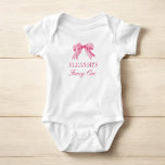 Pink Bow 1. Girl Geburtstagsparty Baby Strampler<br><div class="desc">Pink Bow 1st Girl Birthday Party Bodysuit"gi</div>