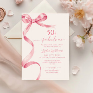 Pink Bow 50 & fabelhafte Einladung zum Geburtstag