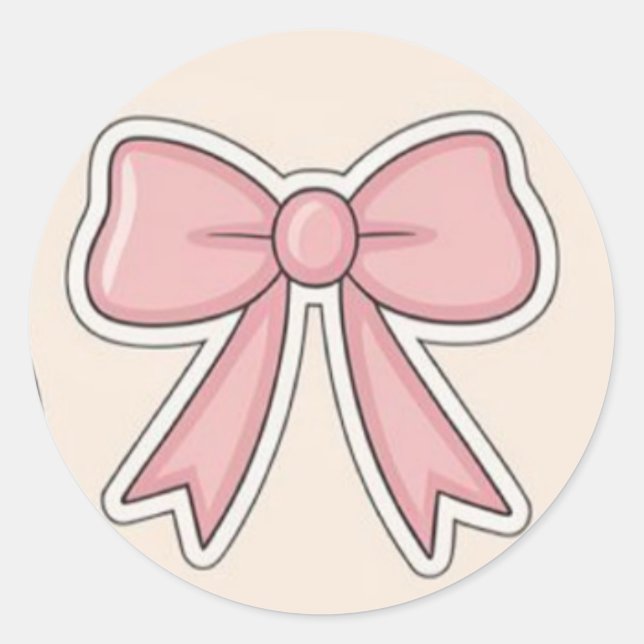 Pink Bow Aesthetic Cutesy Vinyl Sticker (Vorderseite)