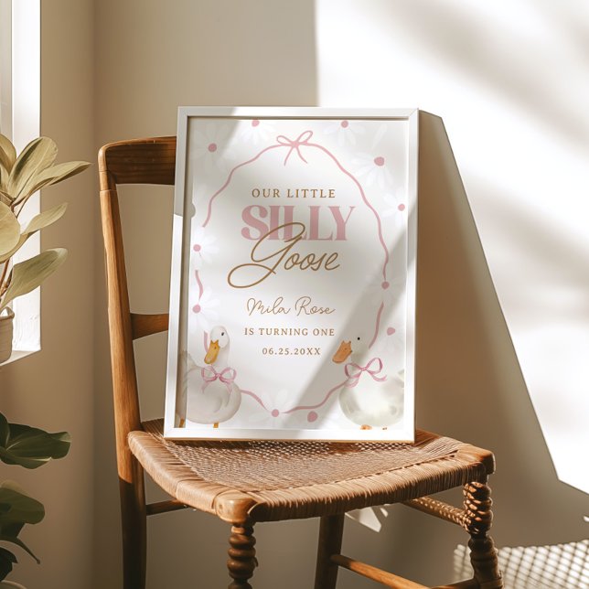 Pink Bow Albern Gänse Coquette Geburtstag Willkomm Poster (Von Creator hochgeladen)