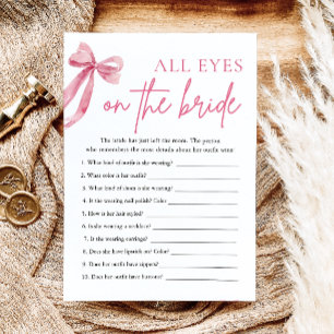 Pink Bow All Eyes On The Bride Brautparty-Spiel Einladung