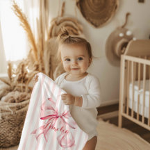 Pink Bow and Stripes Personalized
