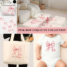 Pink Bow and Stripes Personalized Sherpadecke