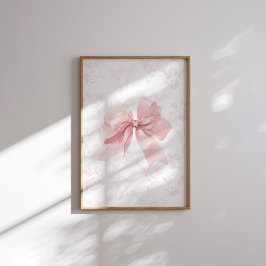 Pink Bow Angel Wall Art Poster