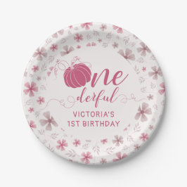 PINK BOW & ARCH FALL PUMPKIN FLOWERS BIRTHDAY PAPPTELLER