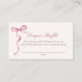 Pink Bow Baby Diaper Anfragekarte Begleitkarte
