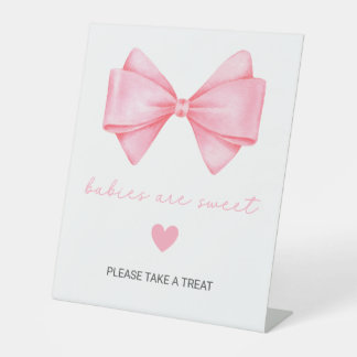 Pink Bow Baby Dusche Babys sind süß Sockelschild