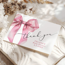 Pink Bow Baby Dusche Danke Karte