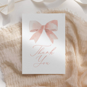 Pink Bow Baby Dusche Dankeskarte