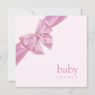 Pink Bow Baby Dusche Einladung