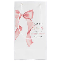 Pink Bow Baby Dusche Einladung, rosa Coquette
