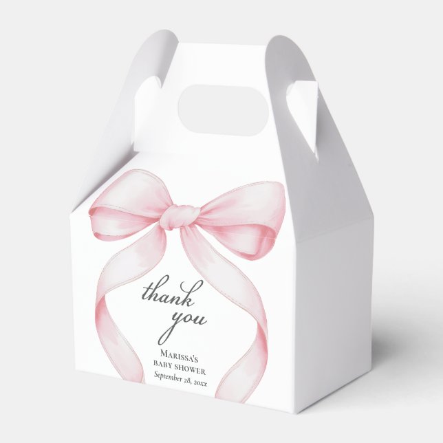 Pink Bow Baby Dusche Geschenkschachtel (Vorderseite)