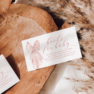 Pink Bow Baby Dusche Minimalistische Bücher für Ba Begleitkarte