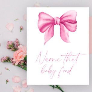 Pink-bow-Baby-Dusche Name für Babynahrung Poster