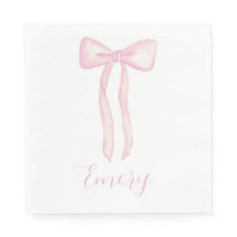 Pink Bow Baby Dusche Napkins individuell anpassbar