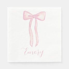 Pink Bow Baby Dusche Napkins individuell anpassbar Serviette