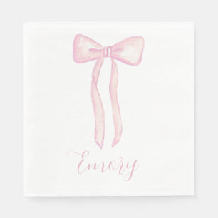 Pink Bow Baby Dusche Napkins individuell anpassbar Serviette