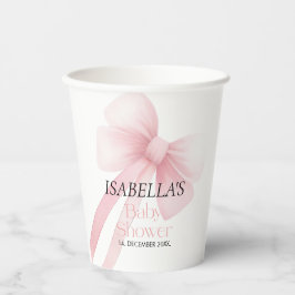 Pink Bow Baby Dusche Pappbecher