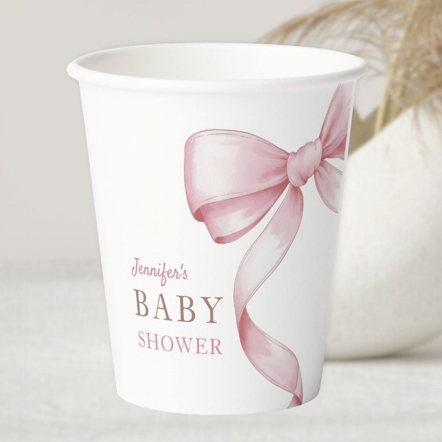 Pink Bow Baby Dusche Pappbecher (Von Creator hochgeladen)