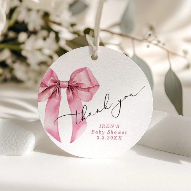 Pink Bow Baby Dusche Schön Danke Geschenkanhänger (Von Creator hochgeladen)