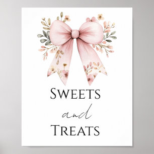 Pink Bow Baby Dusche Süßigkeiten und Leckereien Pa Poster
