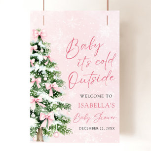 Pink Bow Baby Es ist kalte Außendusche Poster